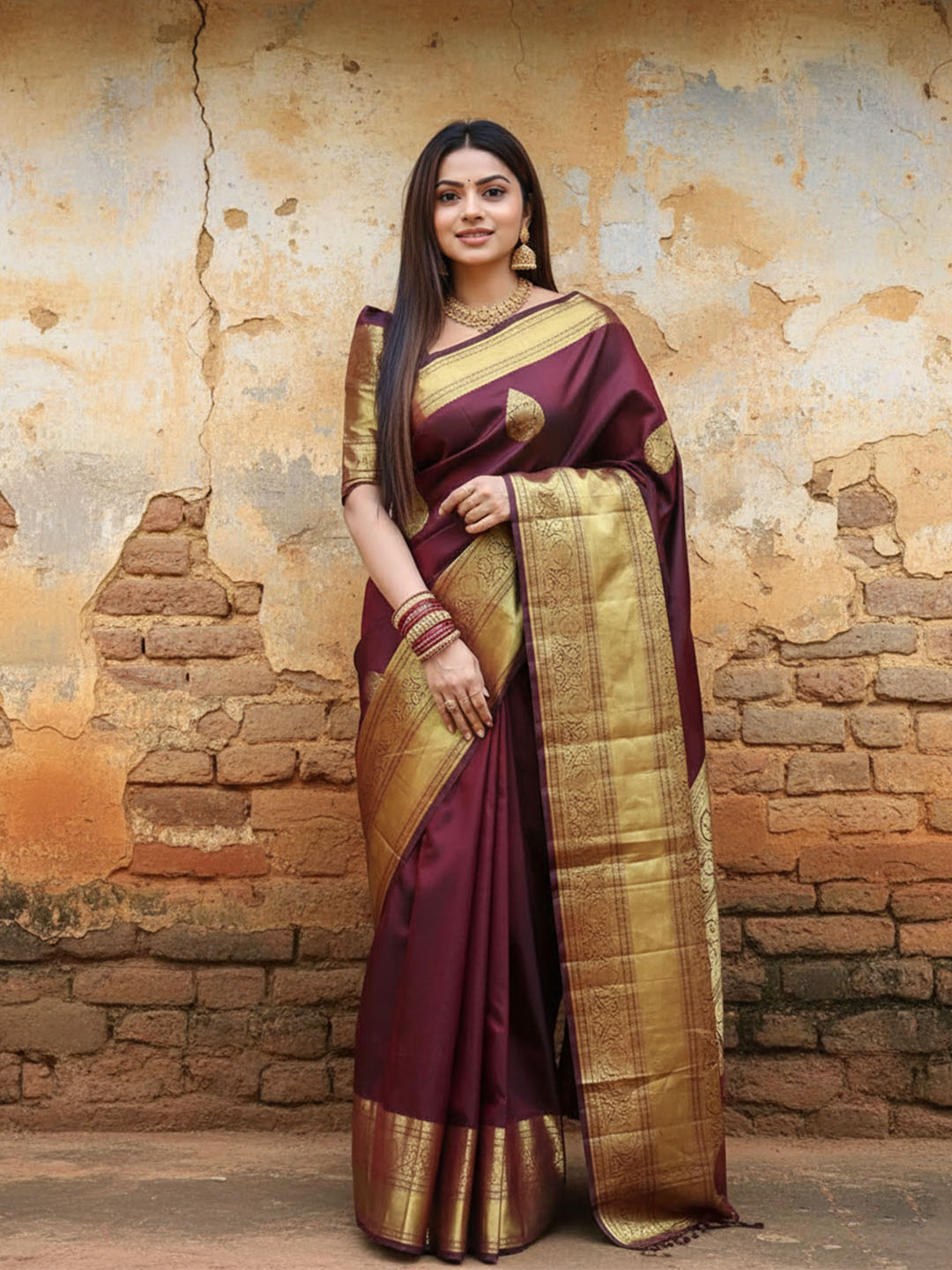 Urban Pallu Woven Design Silk Blend Traditional Saree