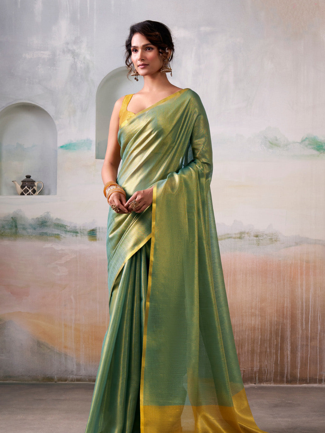 Urban Pallu Woven Design Cotton Blend Daily Saree