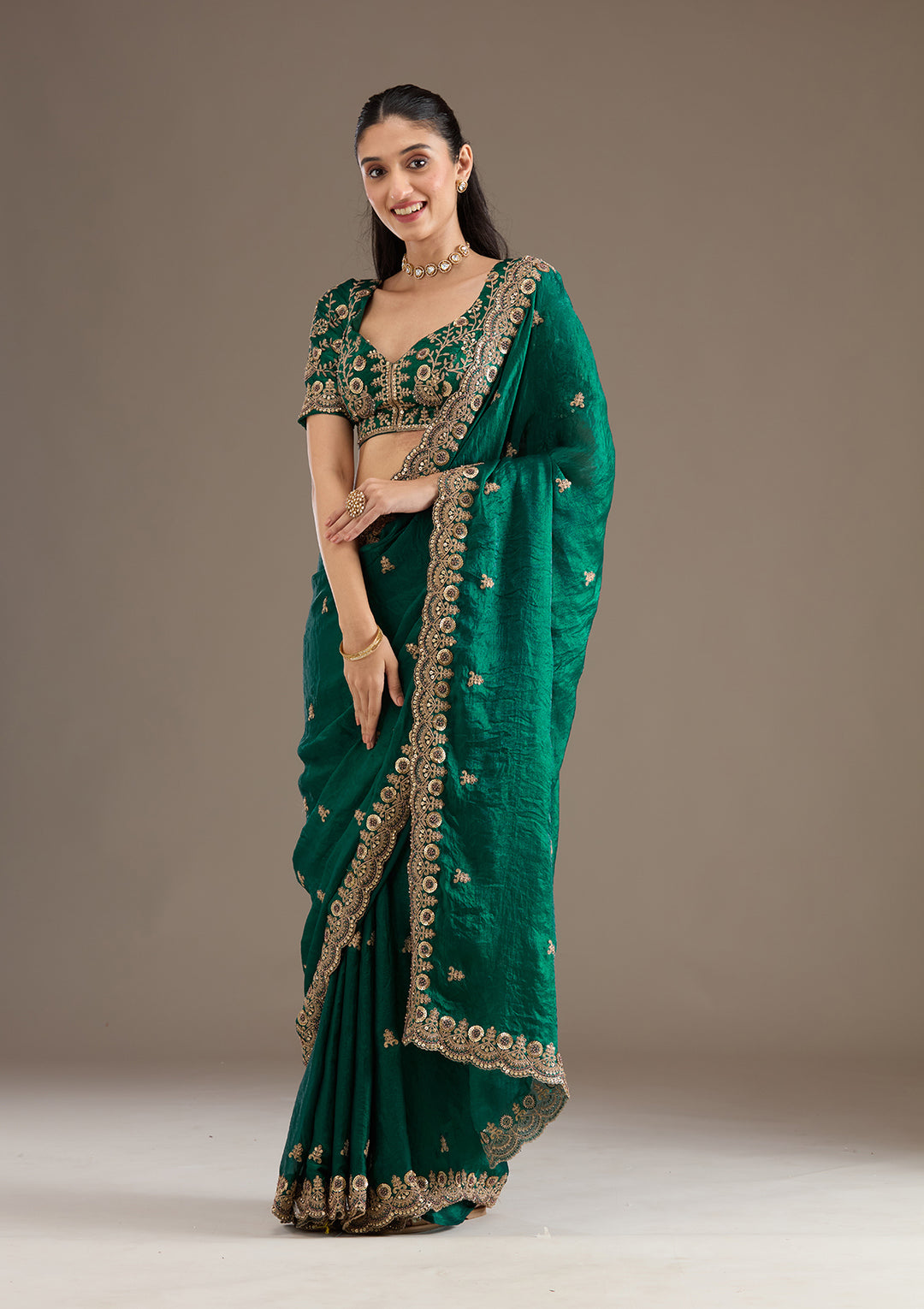 Urban Pallu Embellished Art Silk Festive Saree