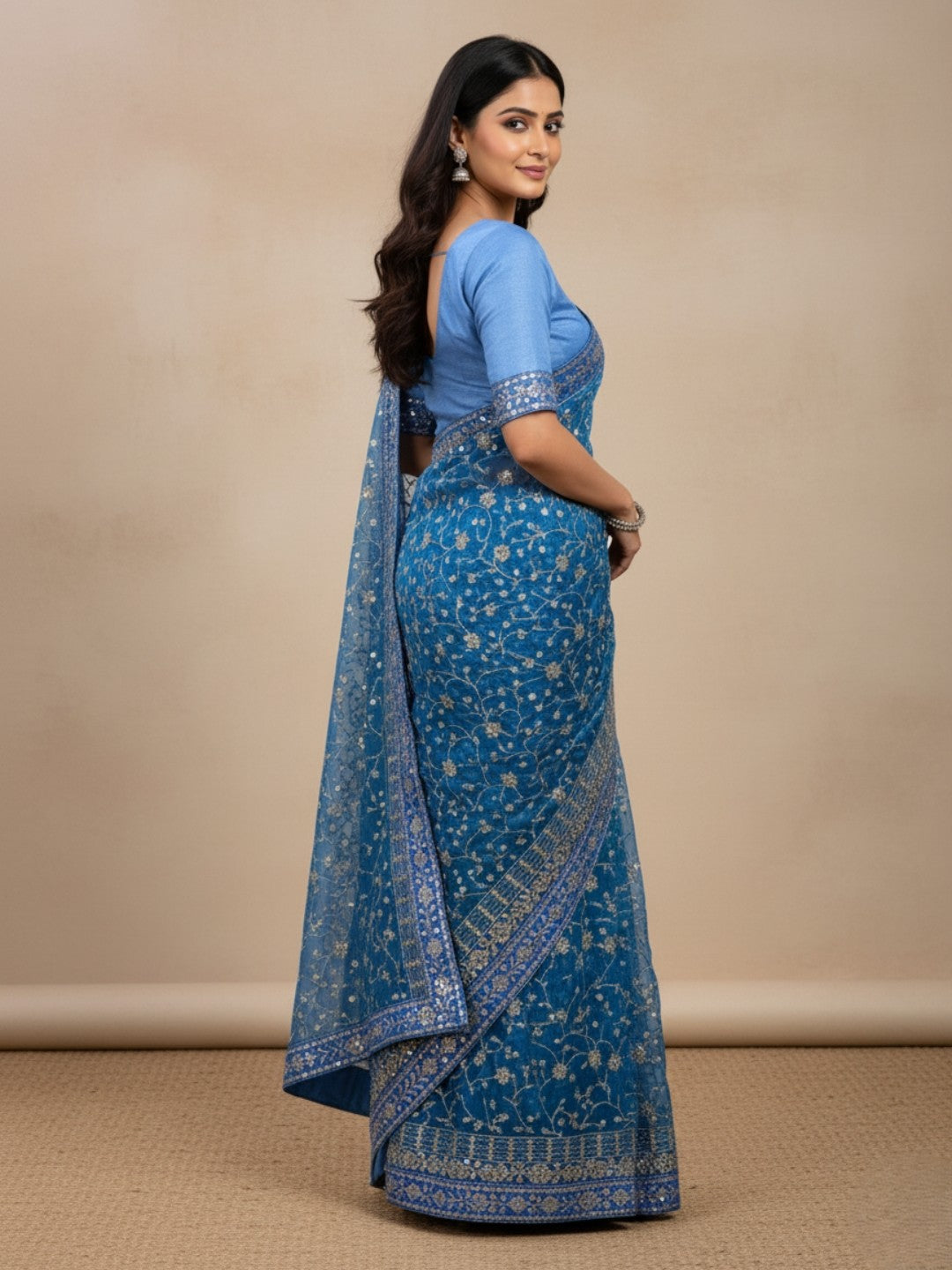 Urban Pallu Dyed Tissue Festive Saree