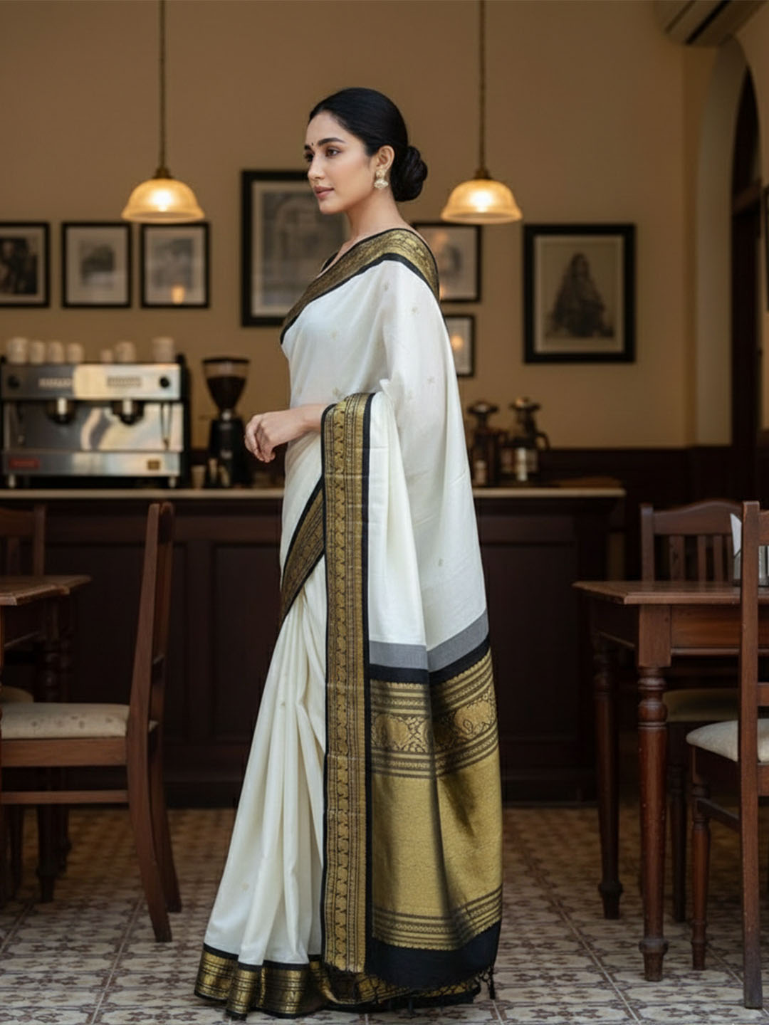 Urban Pallu Woven Design Silk Blend Work Saree