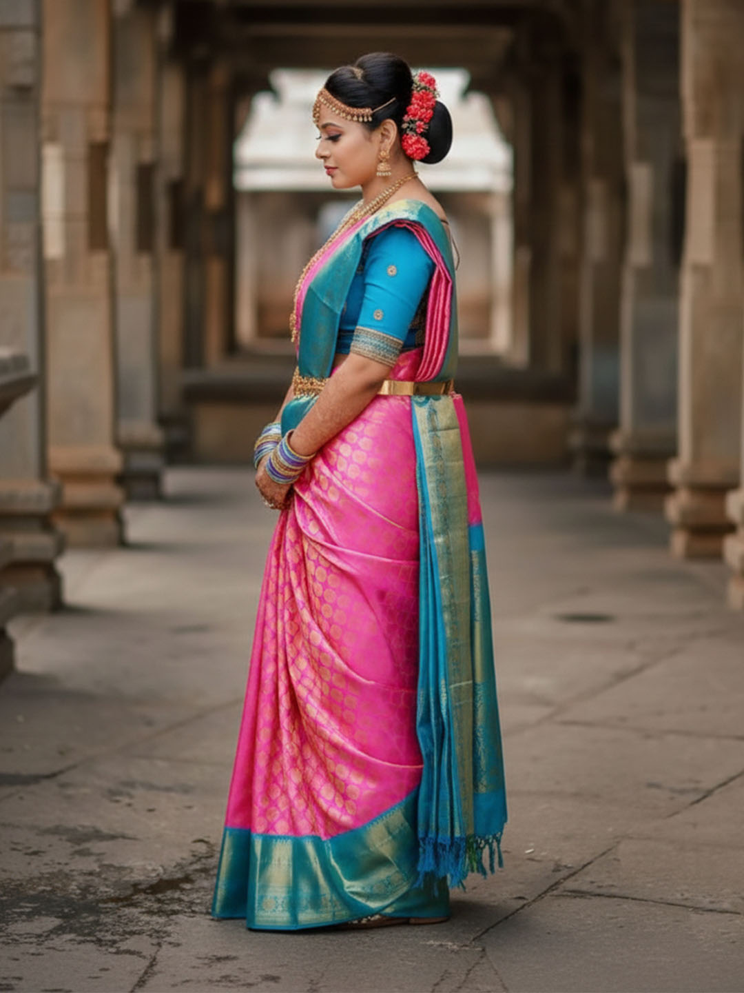 Urban Pallu Woven Design Silk Blend Traditional Saree