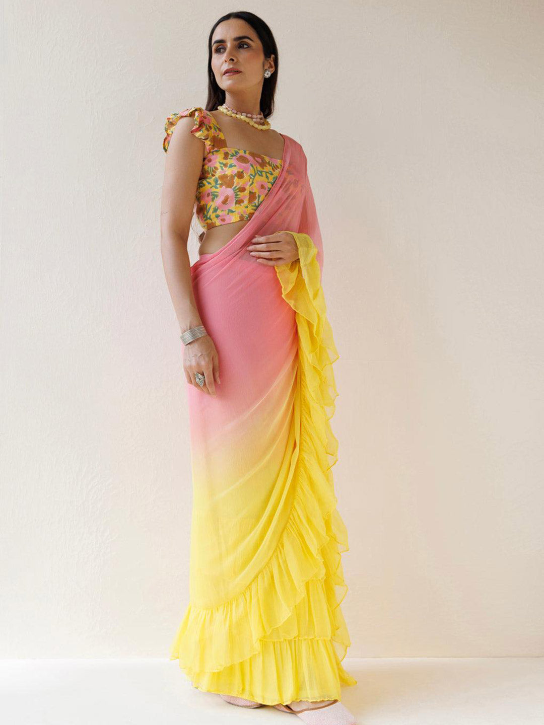 Urban Pallu Printed Poly Georgette Daily Saree