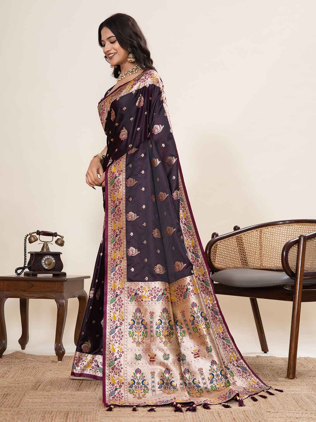 Urban Pallu Woven Design Silk Blend Party Saree