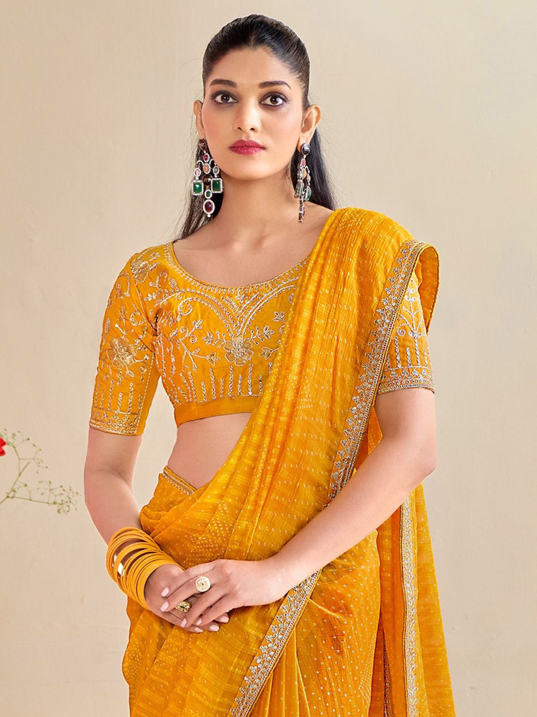 Urban Pallu Printed Poly Georgette Daily Saree