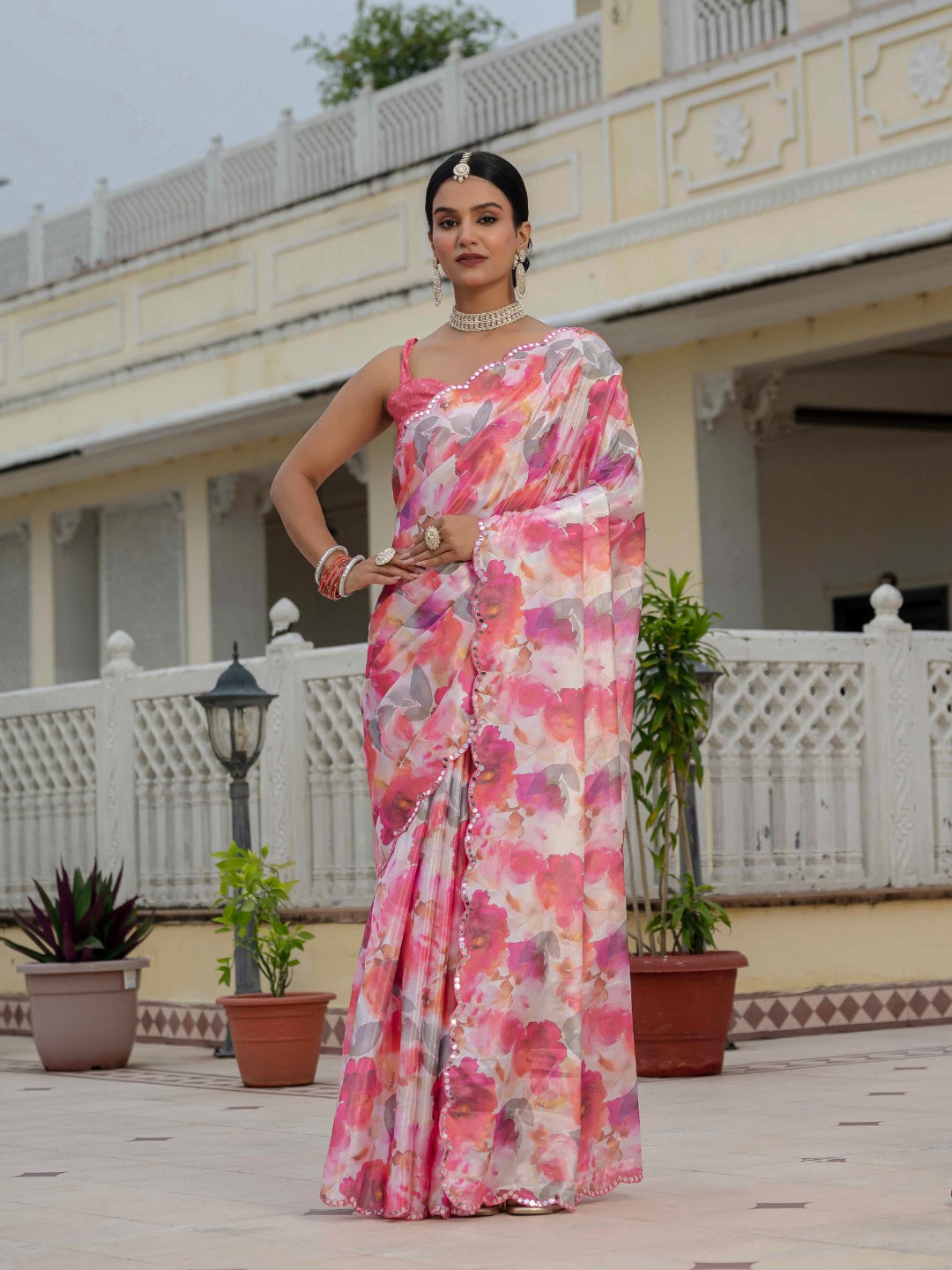 Urban Pallu Woven Design Silk Blend Fusion Saree
