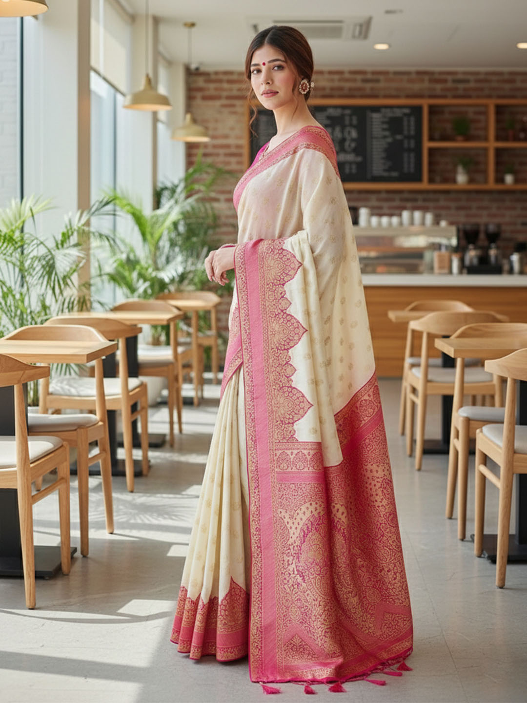 Urban Pallu Woven Design Silk Blend Traditional Saree