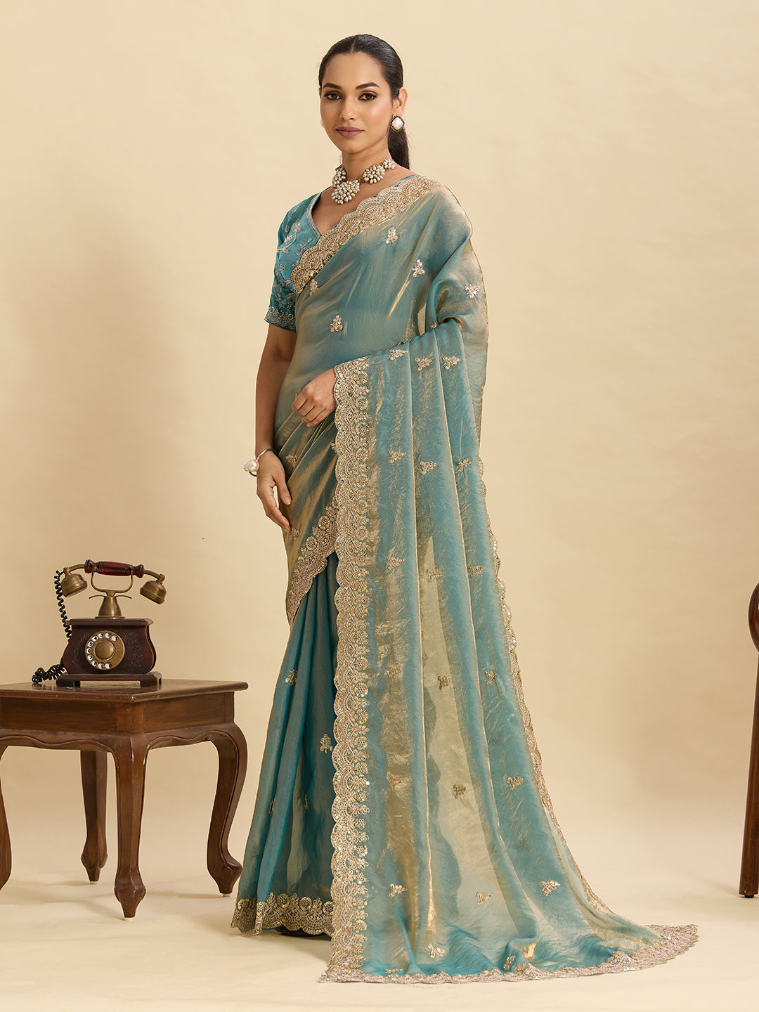 Urban Pallu Embellished Art Silk Festive Saree