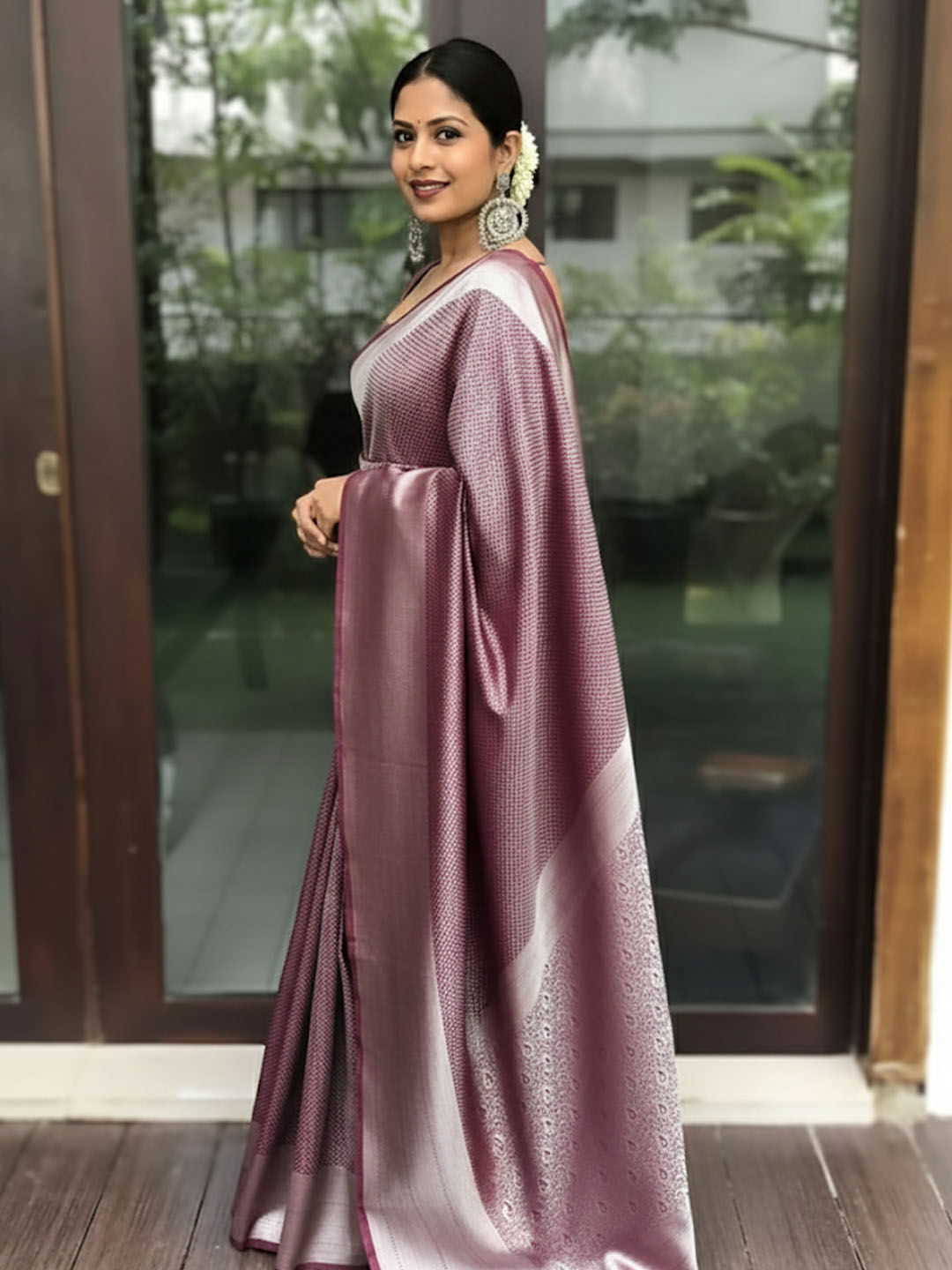 Urban Pallu Woven Design Silk Blend Traditional Saree