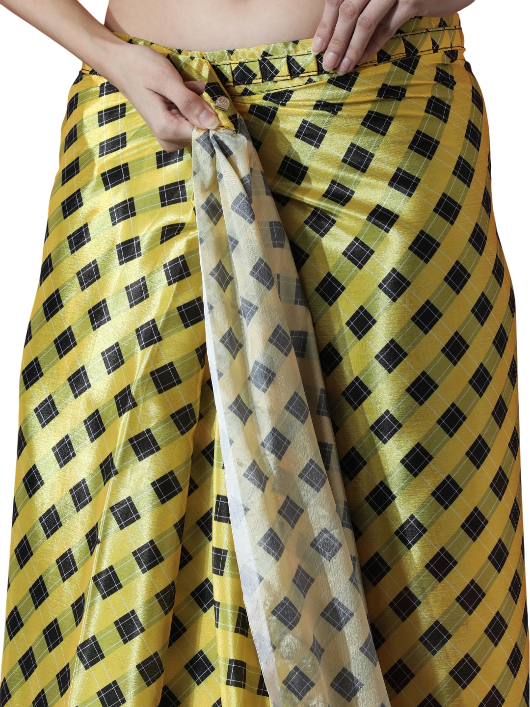 Urban Pallu Woven Design Silk Blend Fusion Saree