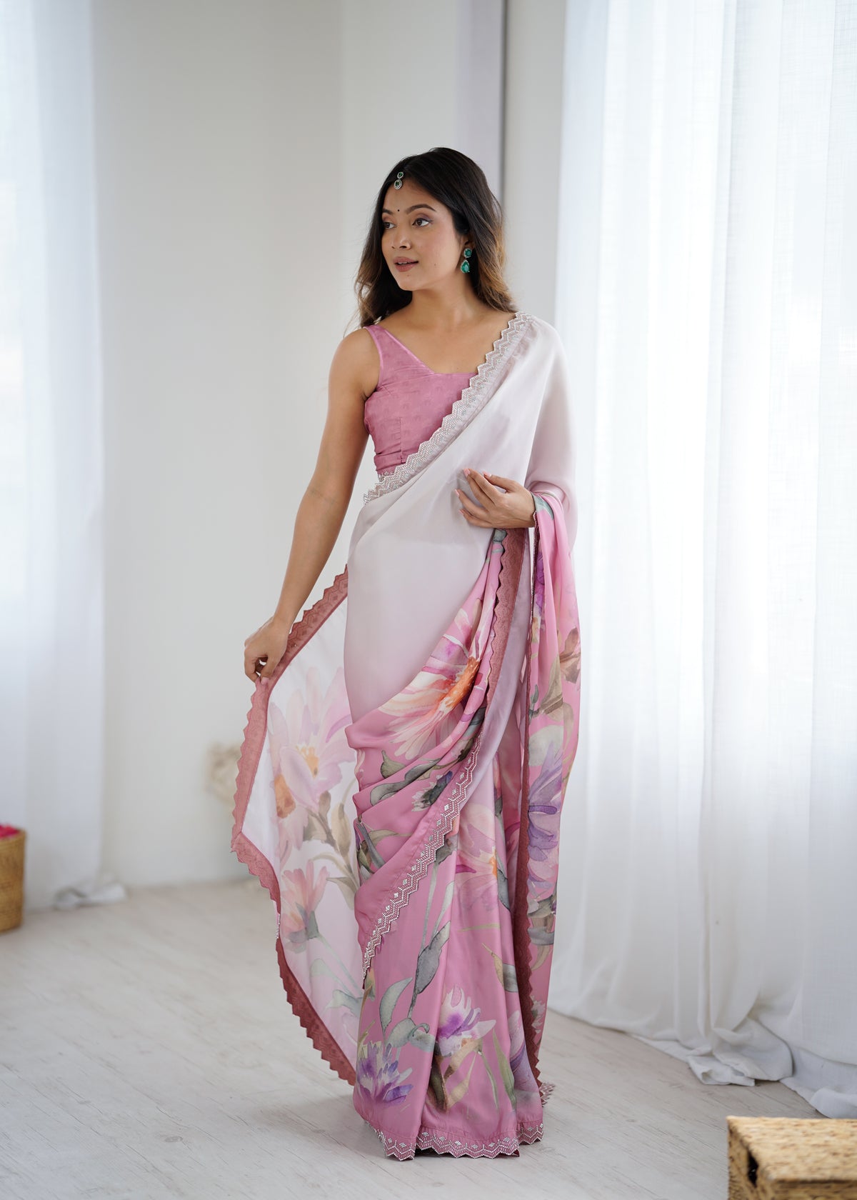 Urban Pallu Printed Silk Blend Daily Saree