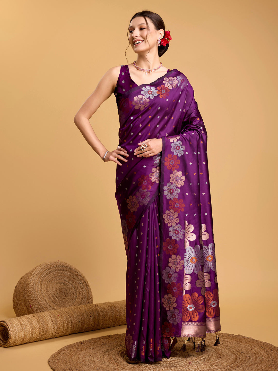 Urban Pallu Woven Design Silk Blend Party Saree