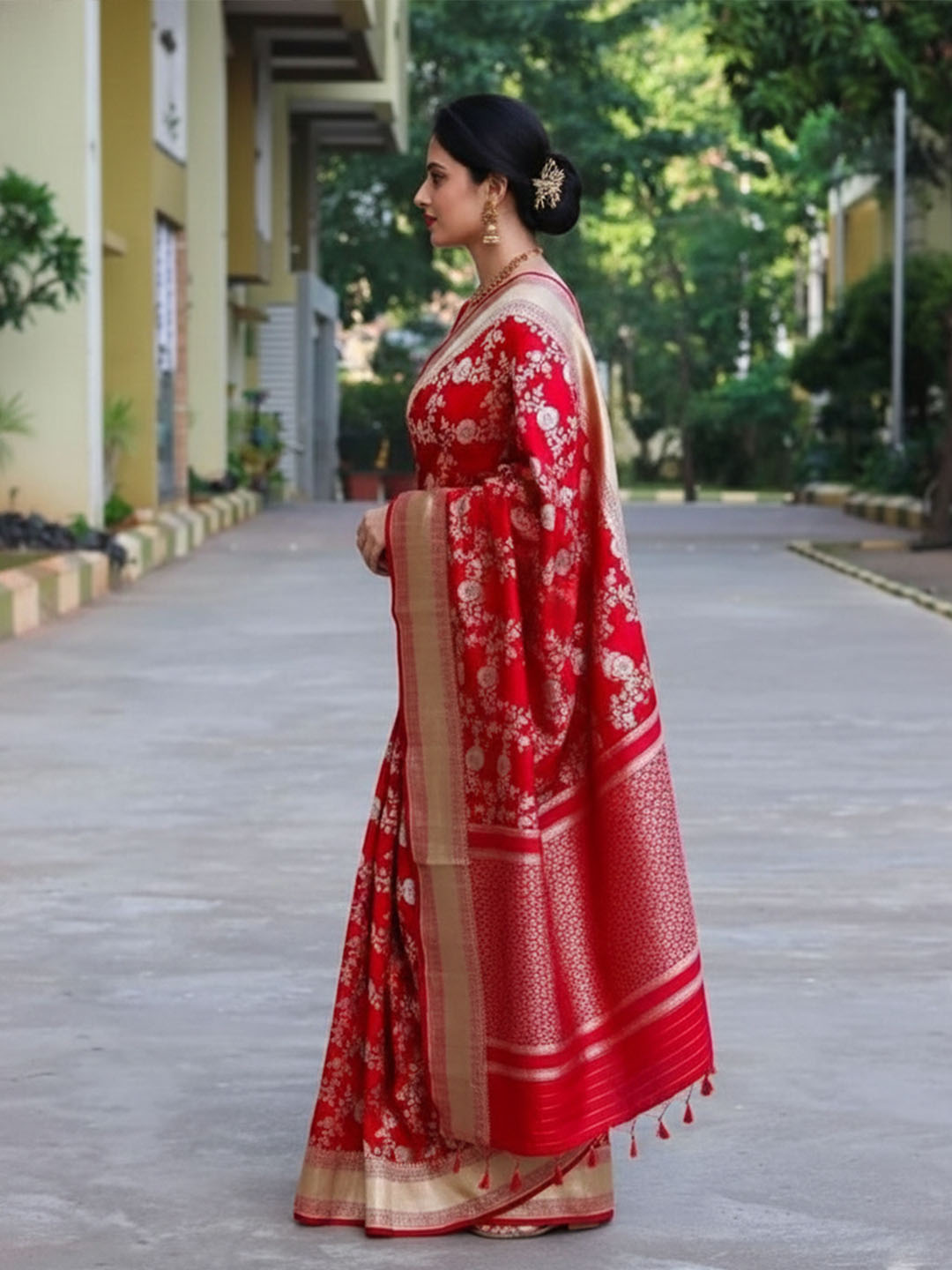 Urban Pallu Woven Design Silk Blend Traditional Saree