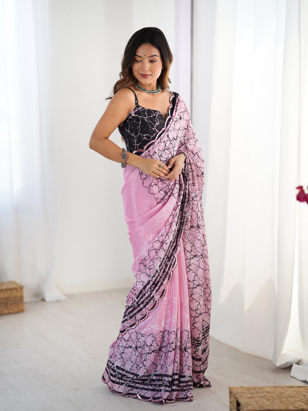 Urban Pallu Sequinned Silk Blend Saree