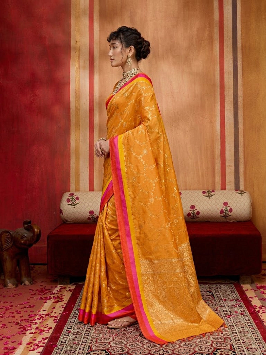 Urban Pallu Printed Silk Cotton Fusion Saree