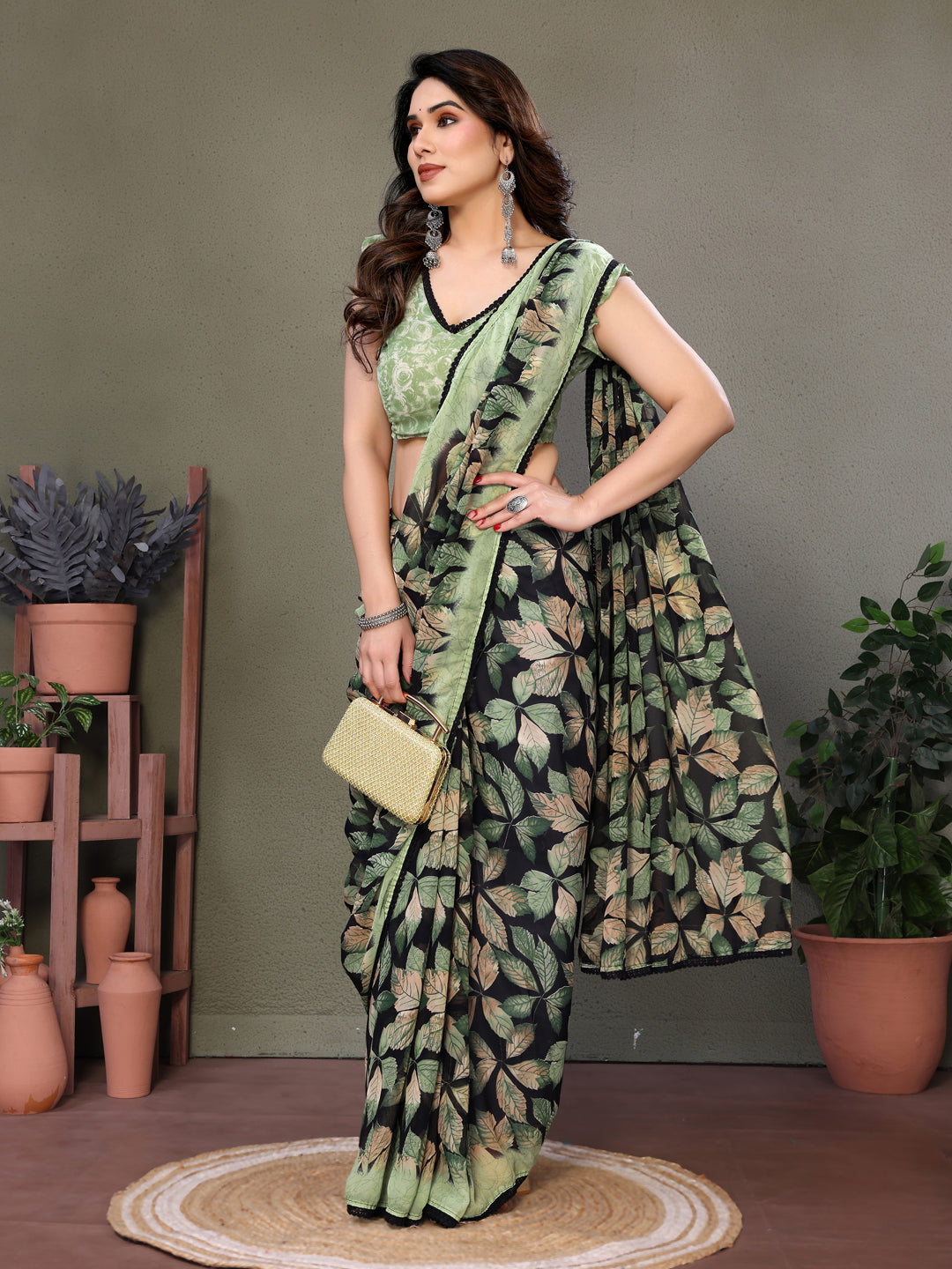 Urban Pallu Woven Design Pure Crepe Work Saree