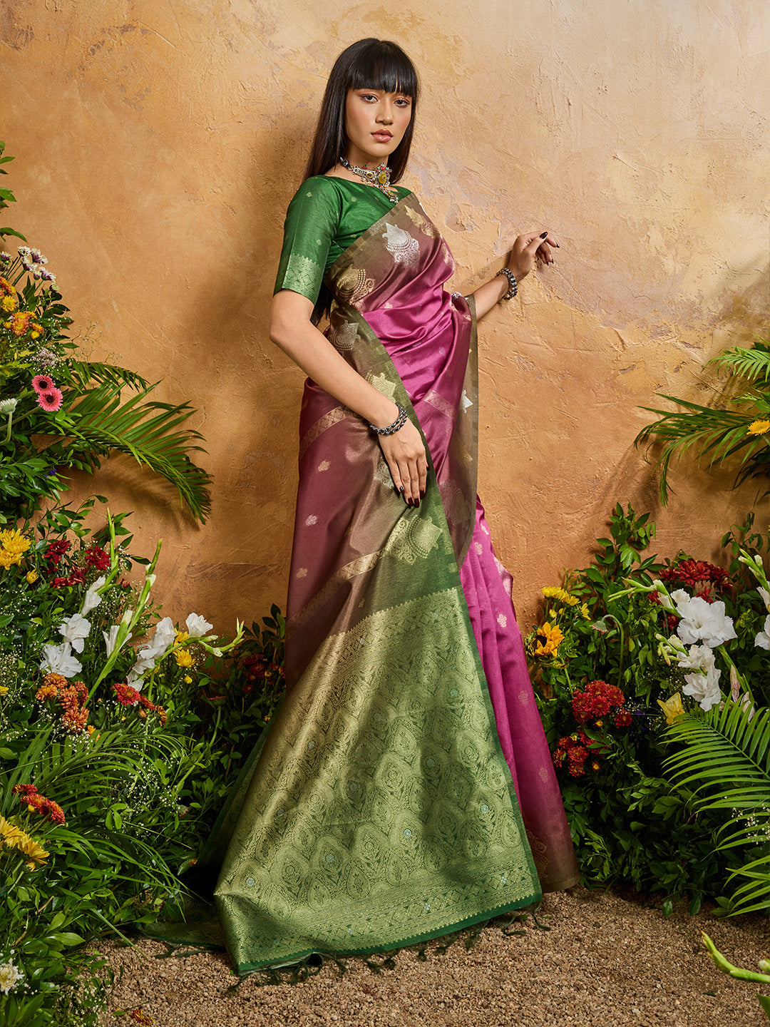 Urban Pallu Printed Silk Cotton Traditional Saree