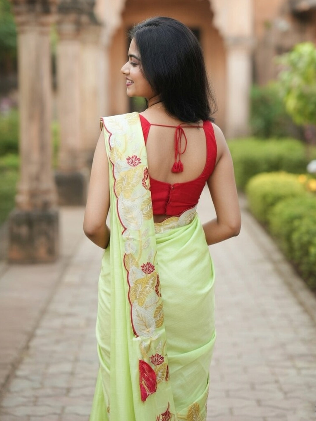 Urban Pallu Woven Design Poly Chiffon Traditional Saree