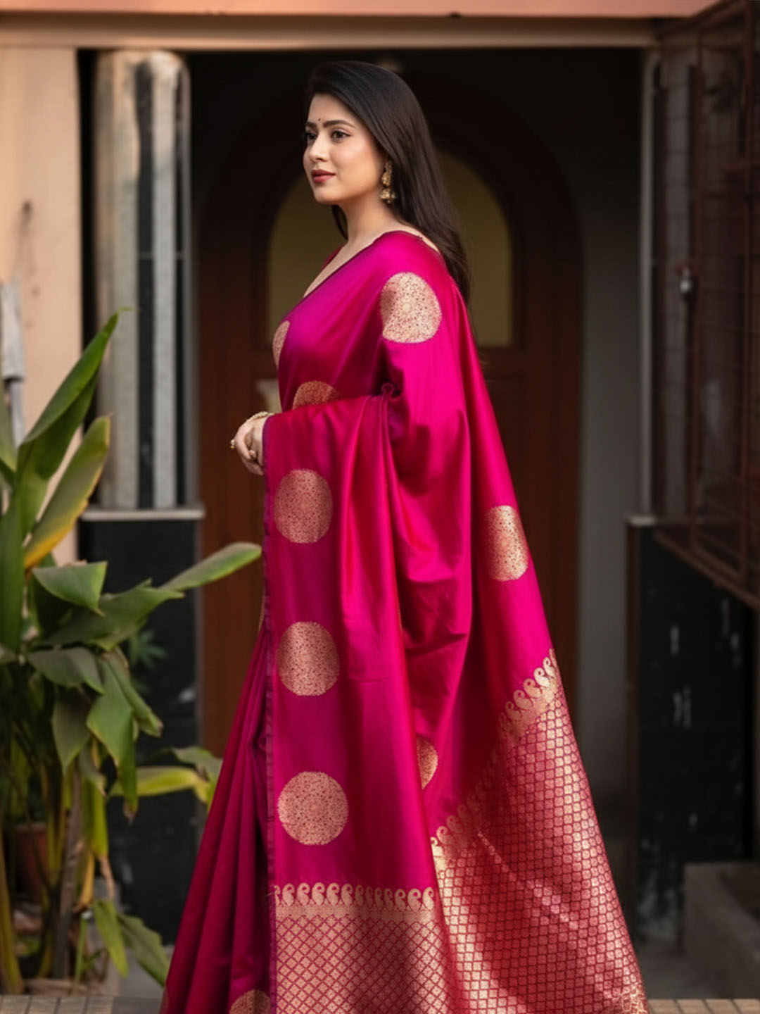 Urban Pallu Woven Design Silk Blend Work Saree