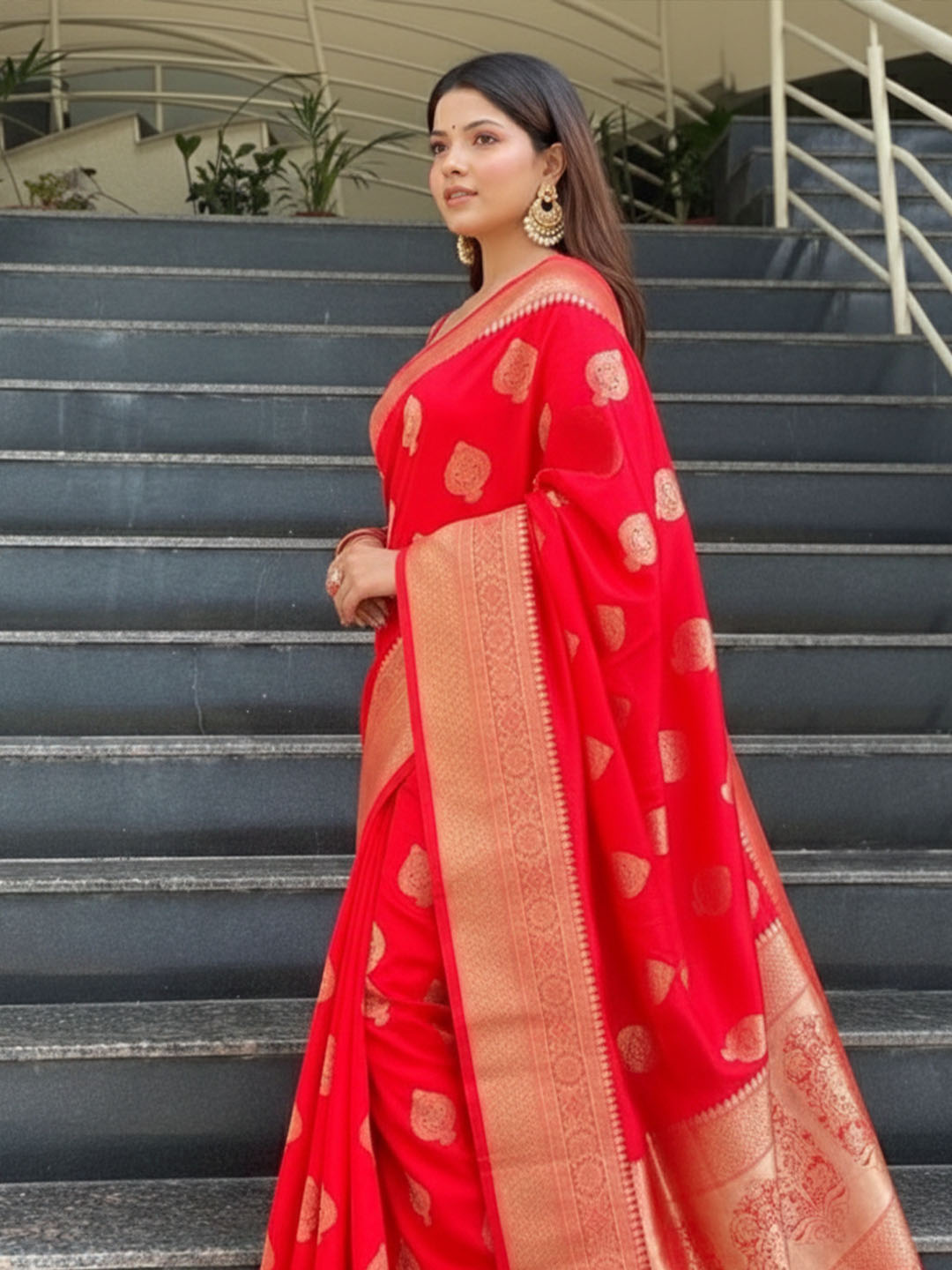 Urban Pallu Woven Design Silk Blend Traditional Saree