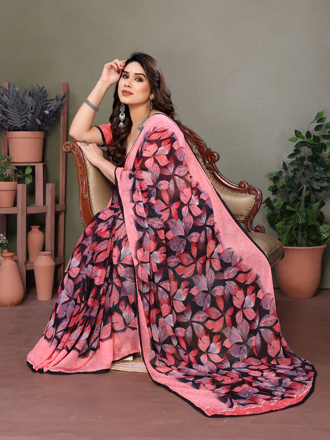 Urban Pallu Woven Design Pure Crepe Work Saree