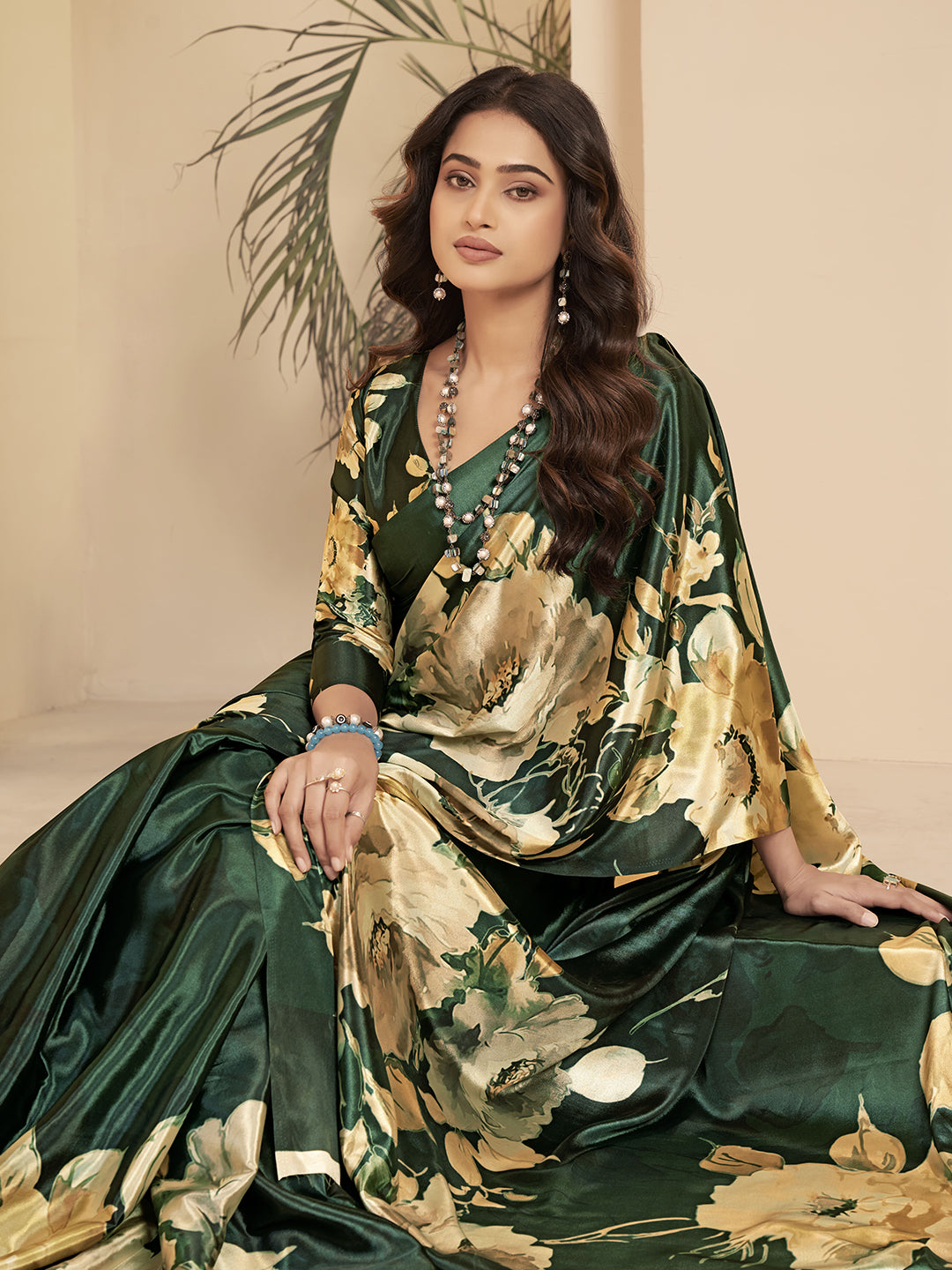 Urban Pallu Printed Poly Silk Work Saree