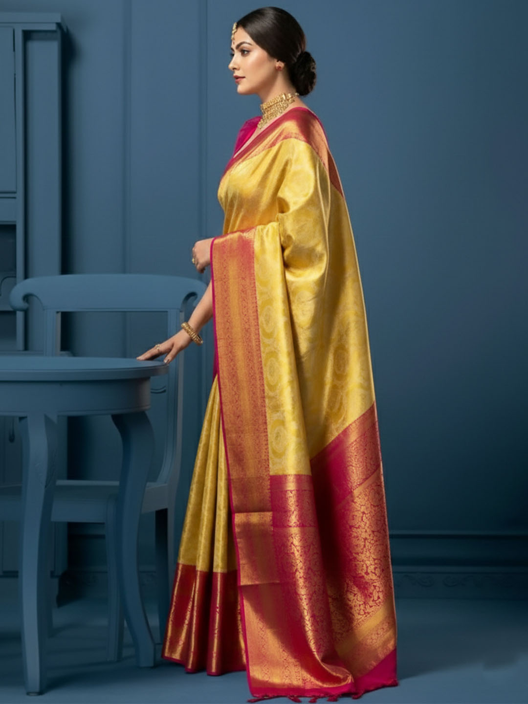 Urban Pallu Woven Design Silk Blend Traditional Saree