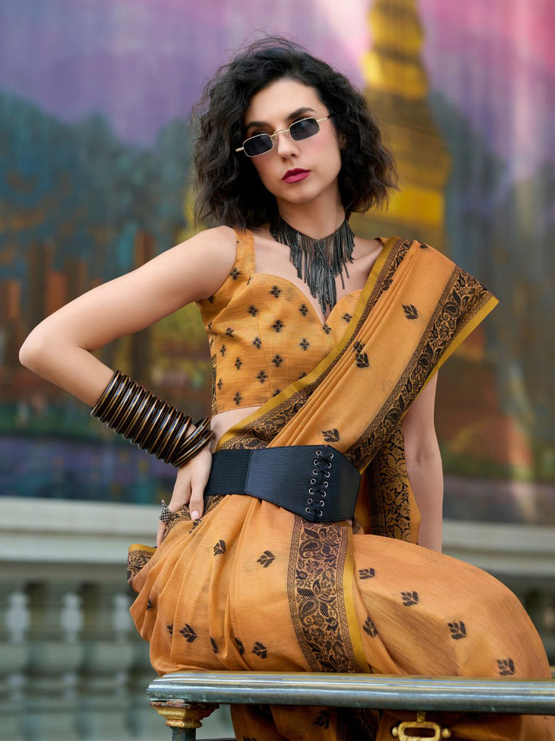 Urban Pallu Woven Design Cotton Blend Daily Saree