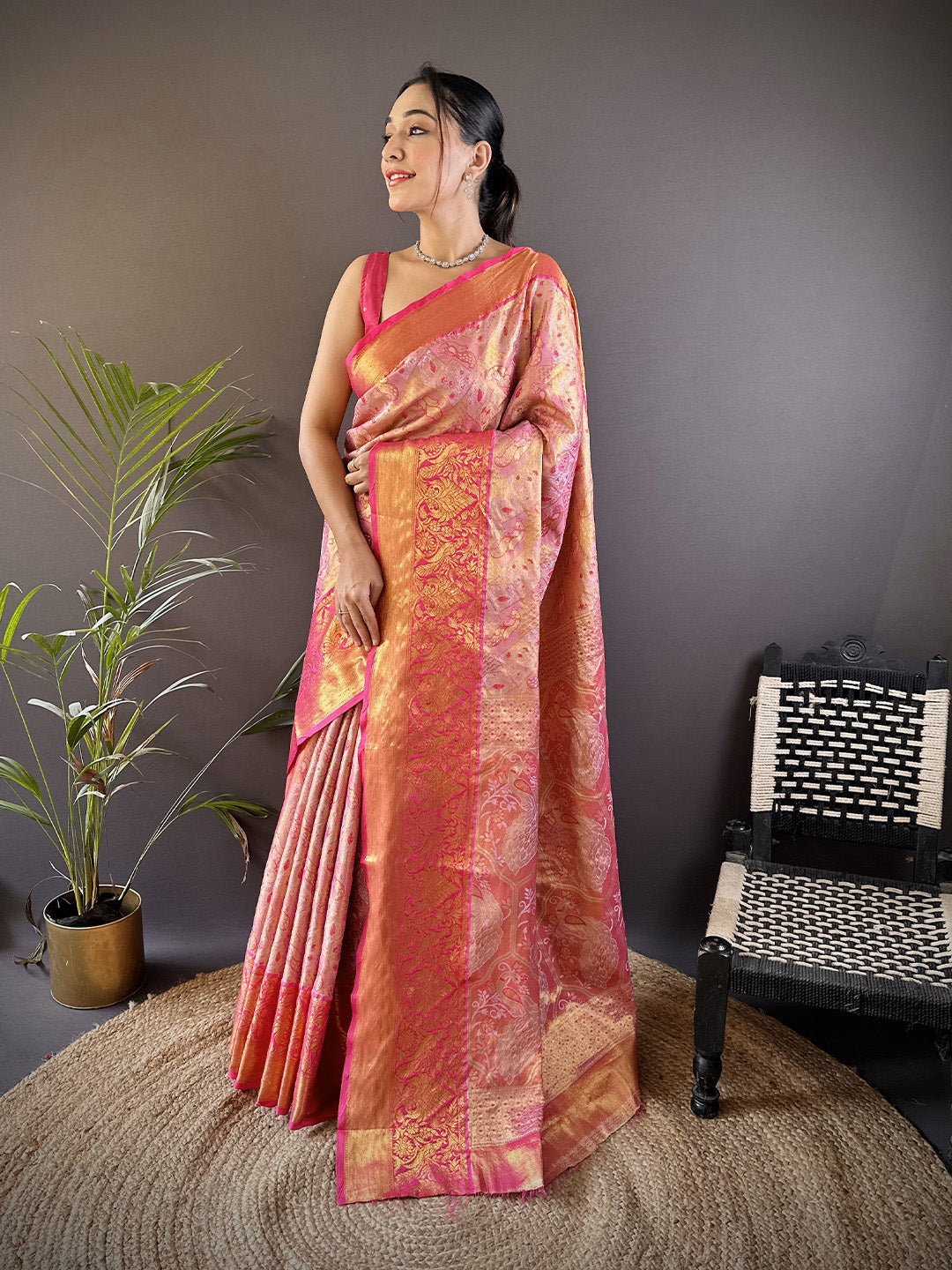 Urban Pallu Woven Design Silk Blend Traditional Saree