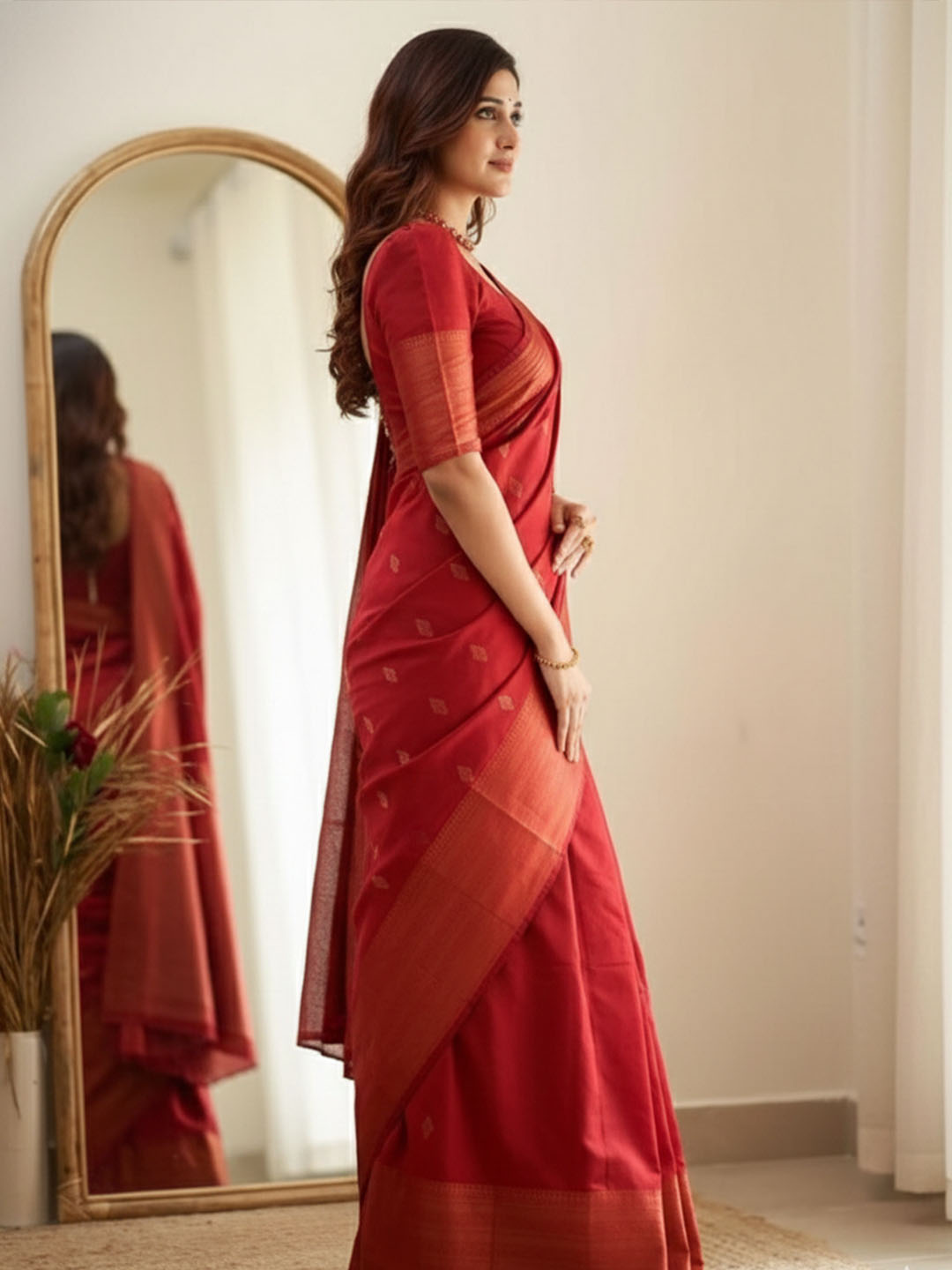 Urban Pallu Woven Design Silk Blend Work Saree
