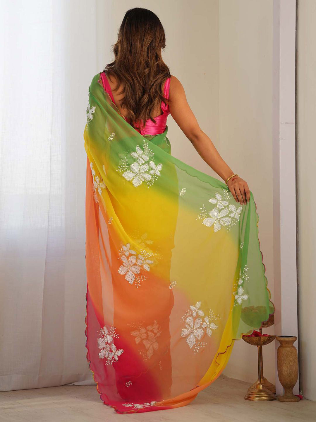 Urban Pallu Printed Poly Georgette Daily Saree