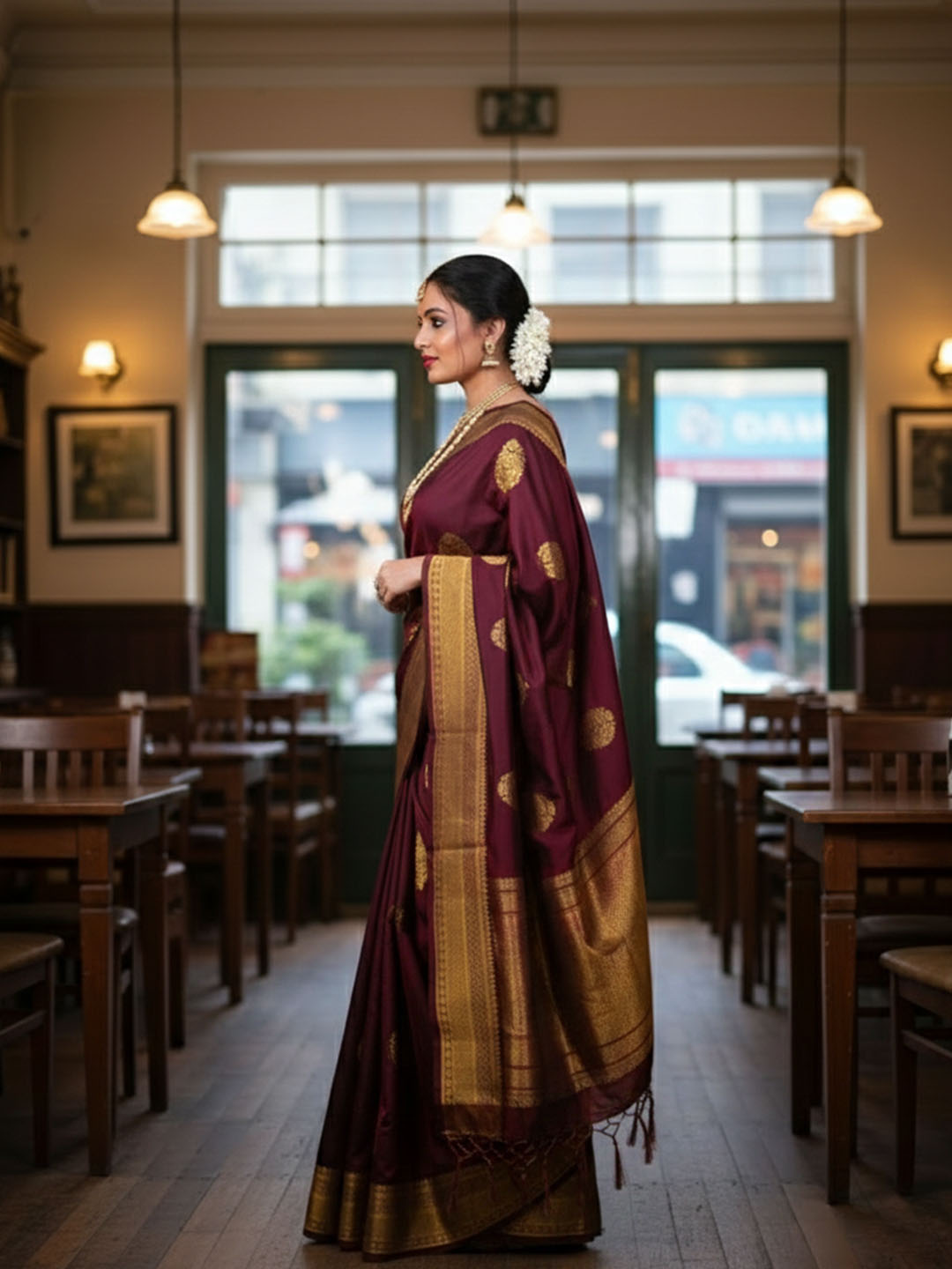 Urban Pallu Woven Design Silk Blend Work Saree