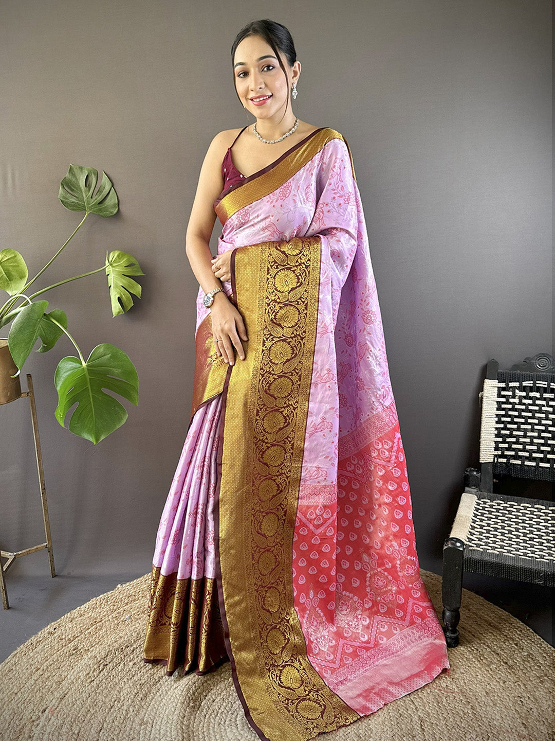 Urban Pallu Woven Design Silk Blend Traditional Saree