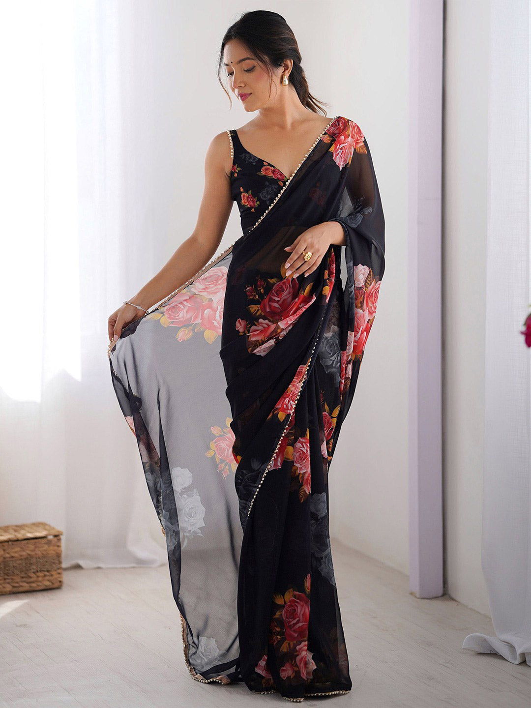 Urban Pallu Printed Pure Chiffon Daily Saree