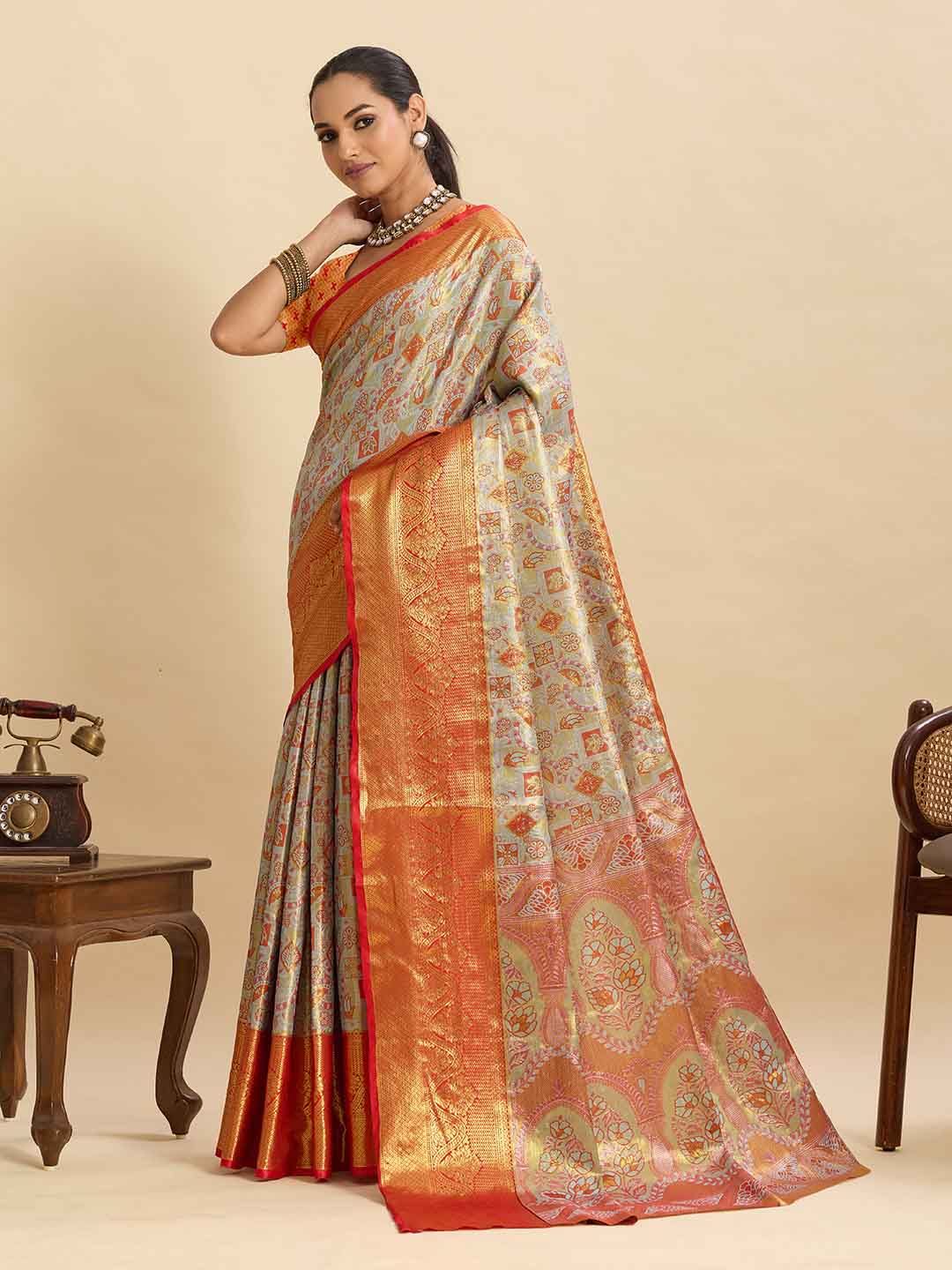 Urban Pallu Woven Design Silk Blend Party Saree