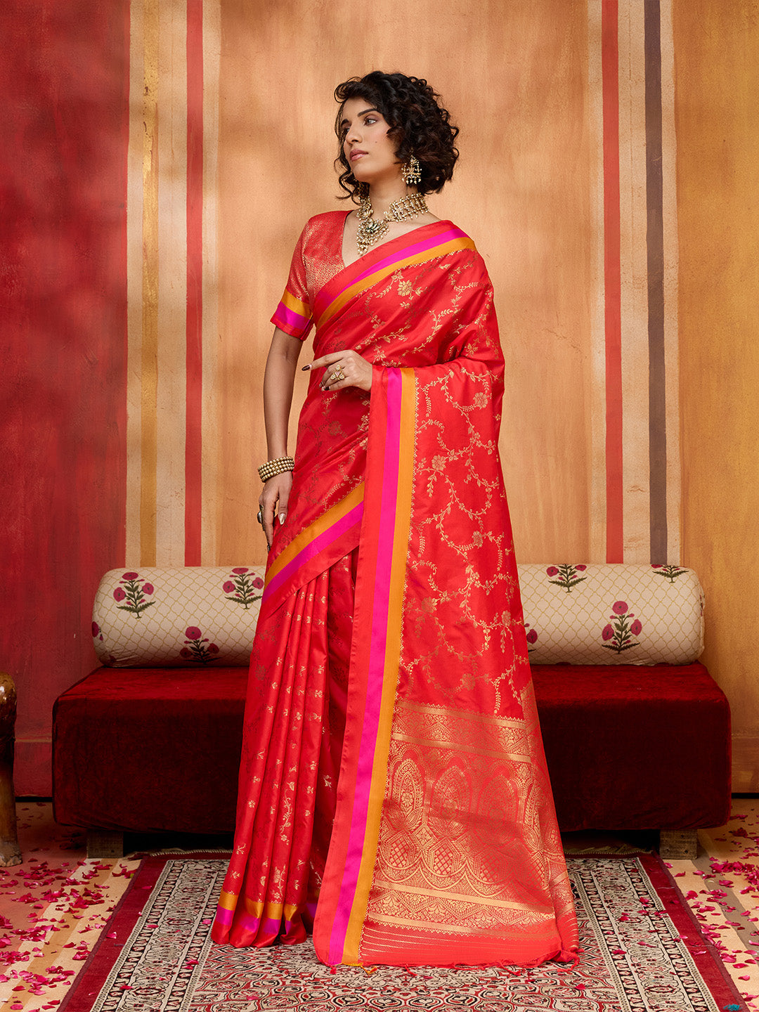 Urban Pallu Printed Silk Cotton Fusion Saree