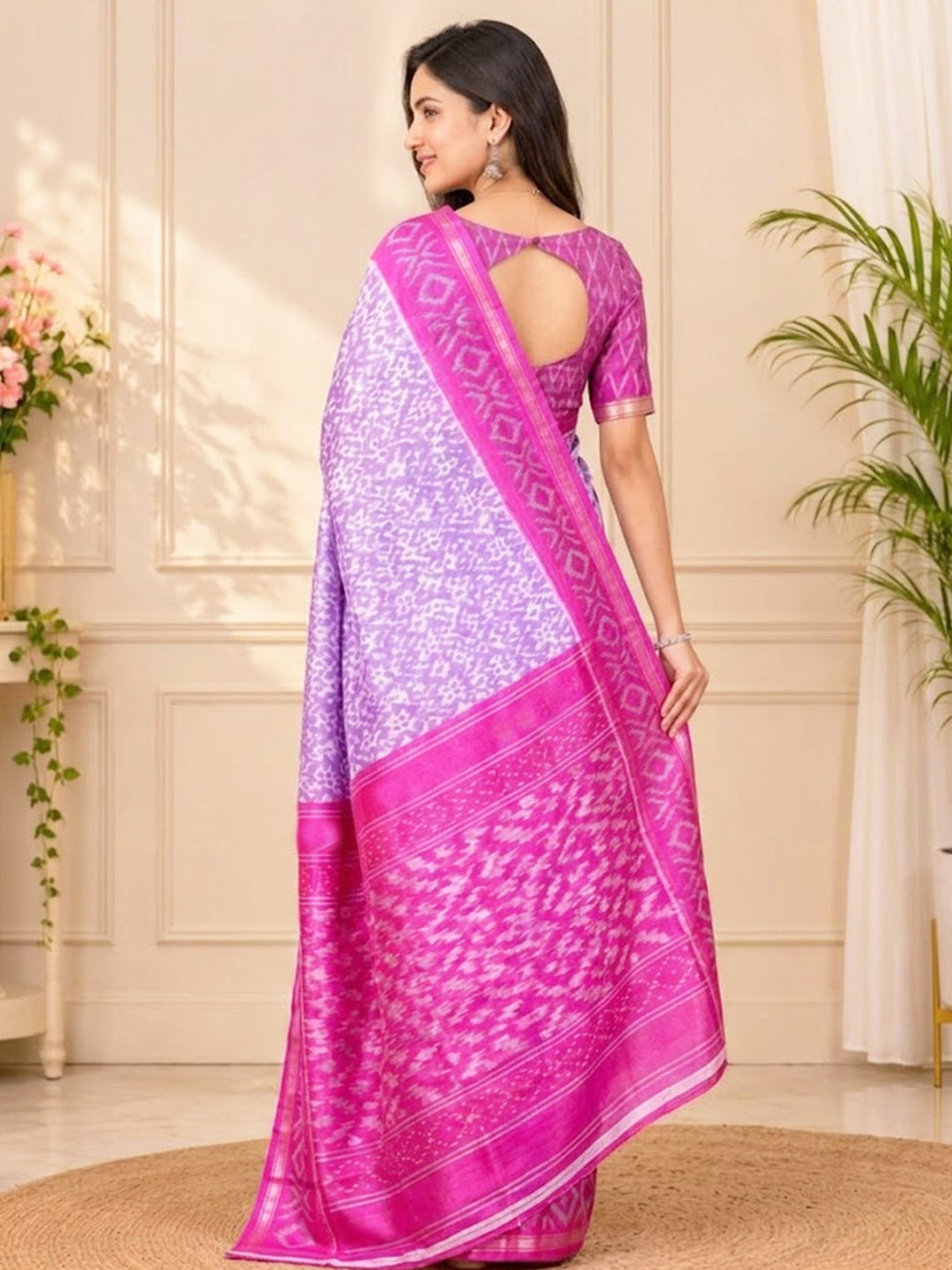 Urban Pallu Printed Silk Blend Festive Saree
