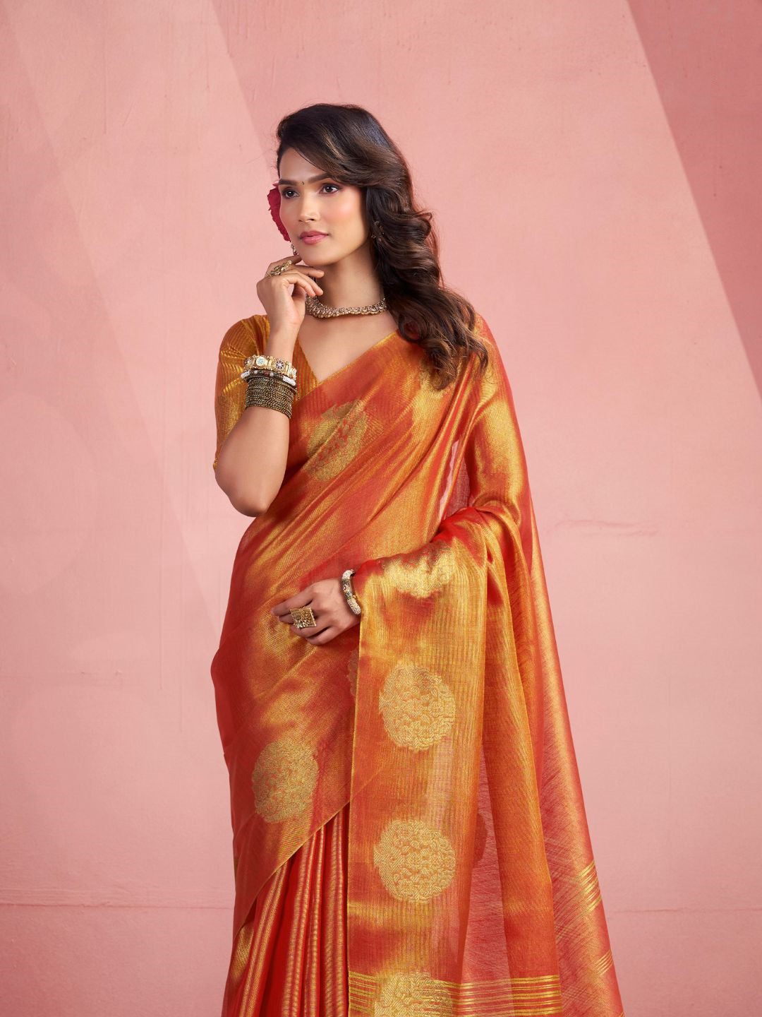 Urban Pallu Woven Design Silk Blend Traditional Saree