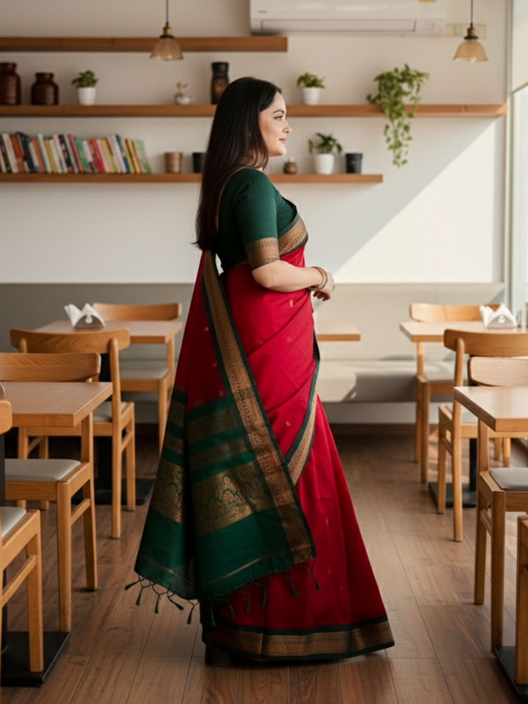 Urban Pallu Woven Design Silk Blend Traditional Saree