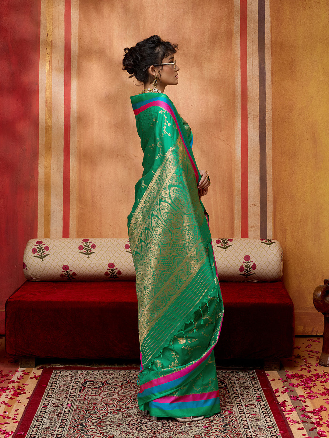 Urban Pallu Printed Silk Cotton Fusion Saree