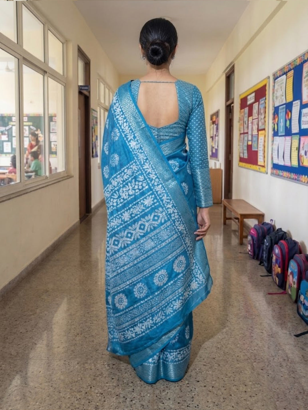 Urban Pallu Printed Cotton Blend Festive Saree
