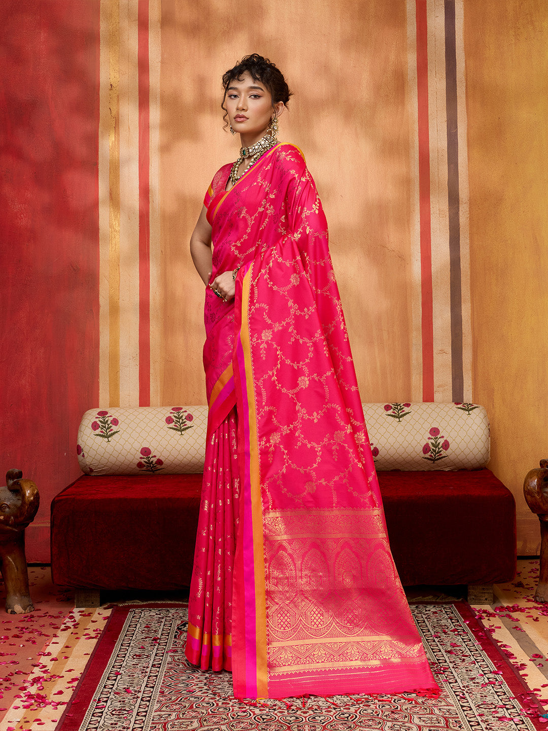Urban Pallu Printed Silk Cotton Fusion Saree