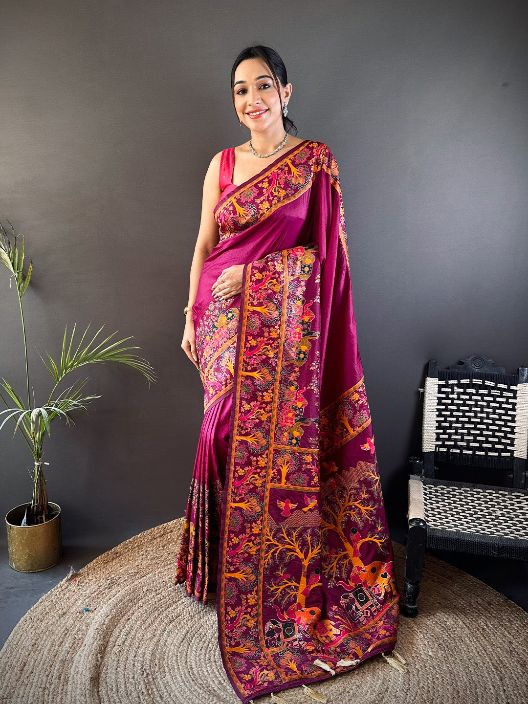 Urban Pallu Woven Design Silk Blend Traditional Saree