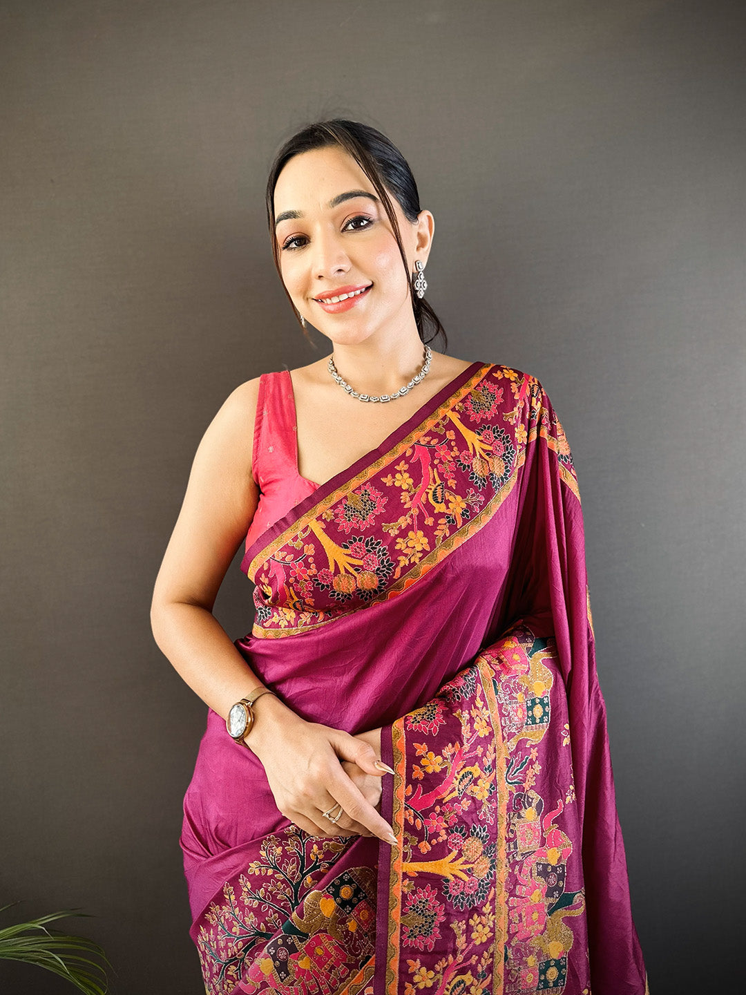 Urban Pallu Woven Design Silk Blend Traditional Saree