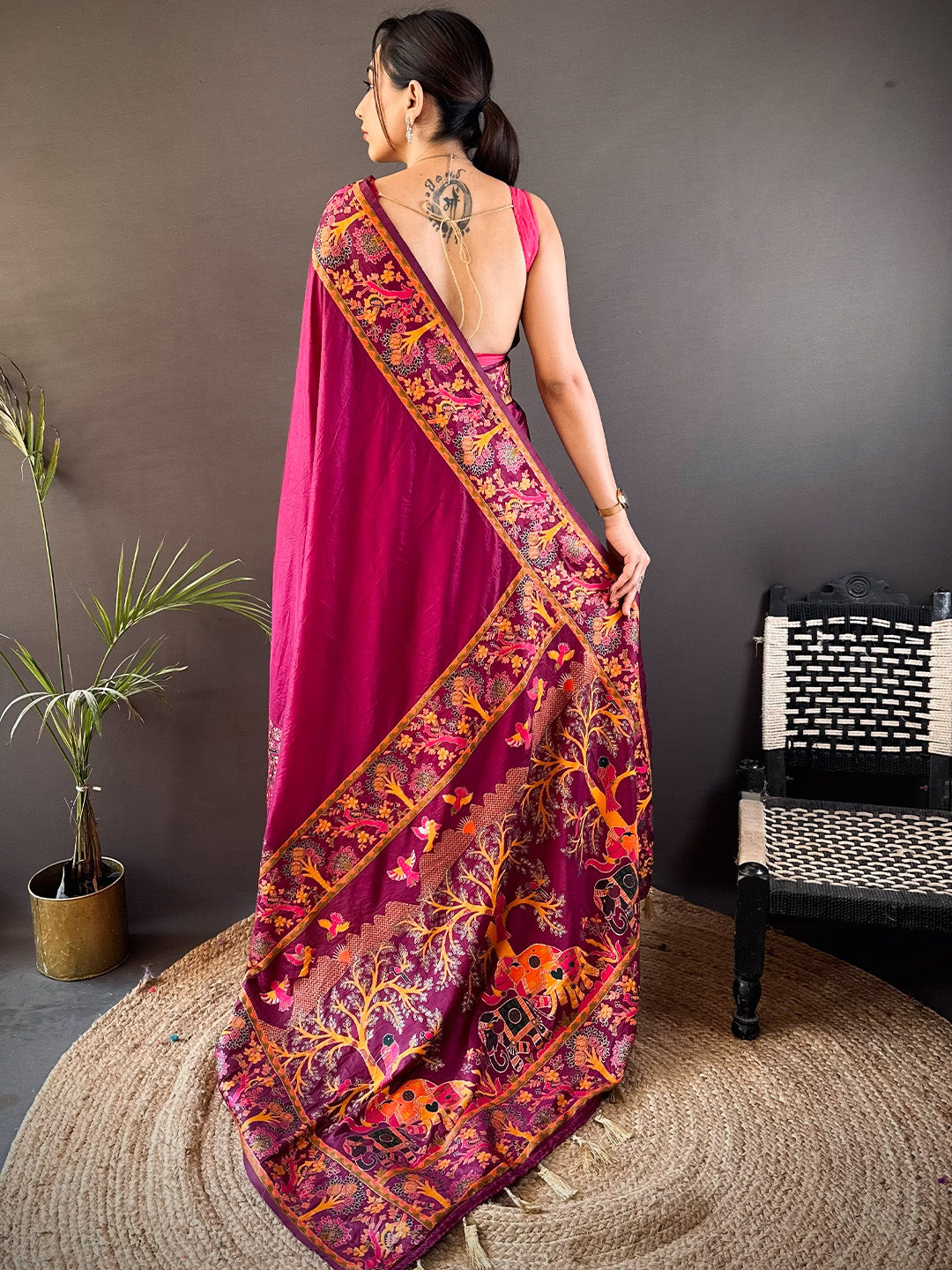 Urban Pallu Woven Design Silk Blend Traditional Saree