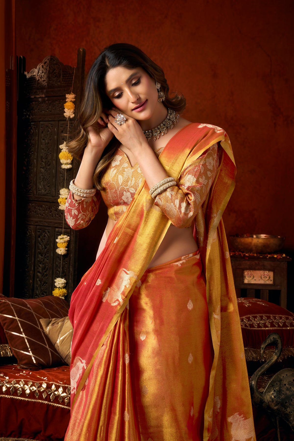 Urban Pallu Woven Design Silk Blend Traditional Saree