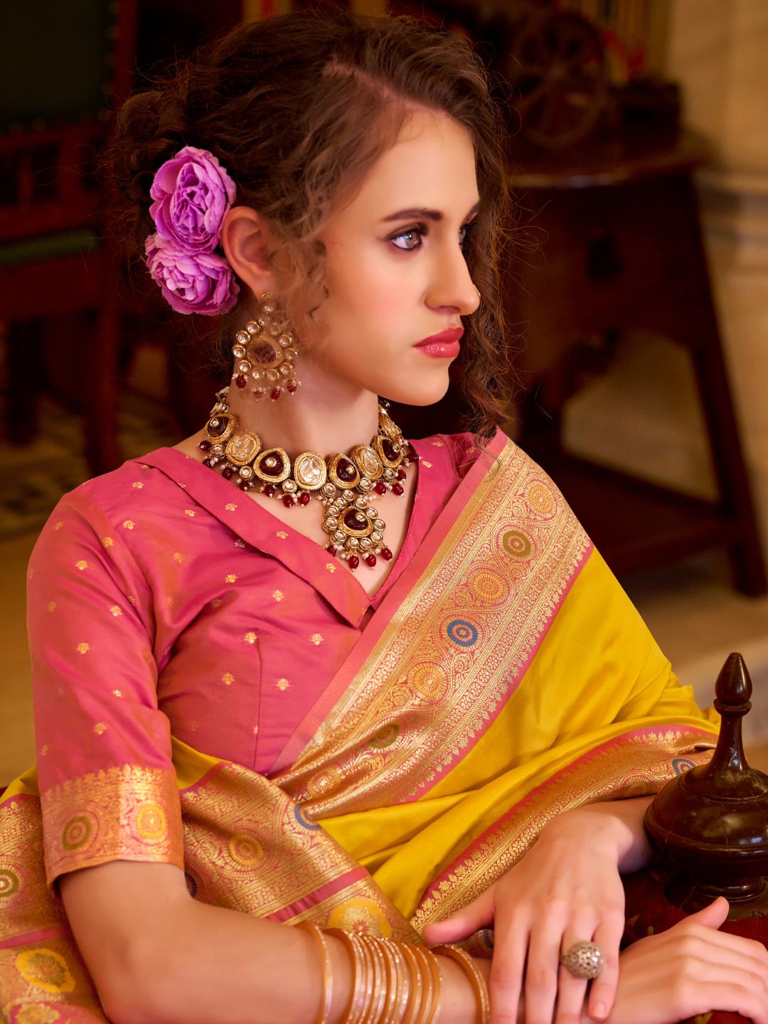 Urban Pallu Woven Design Silk Blend Daily Saree