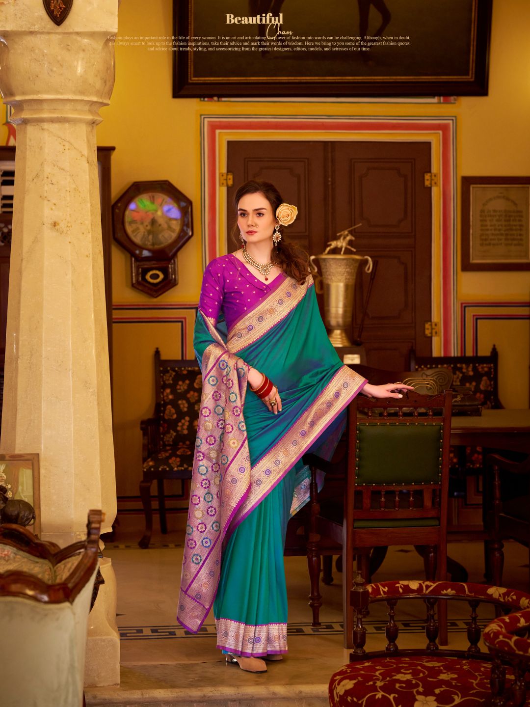 Urban Pallu Woven Design Silk Blend Daily Saree