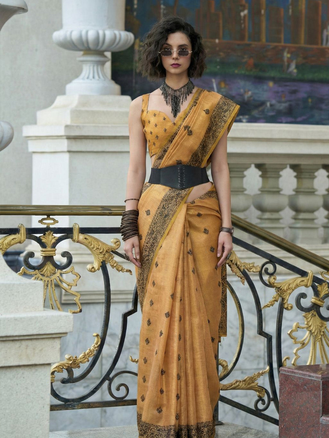 Urban Pallu Woven Design Cotton Blend Daily Saree