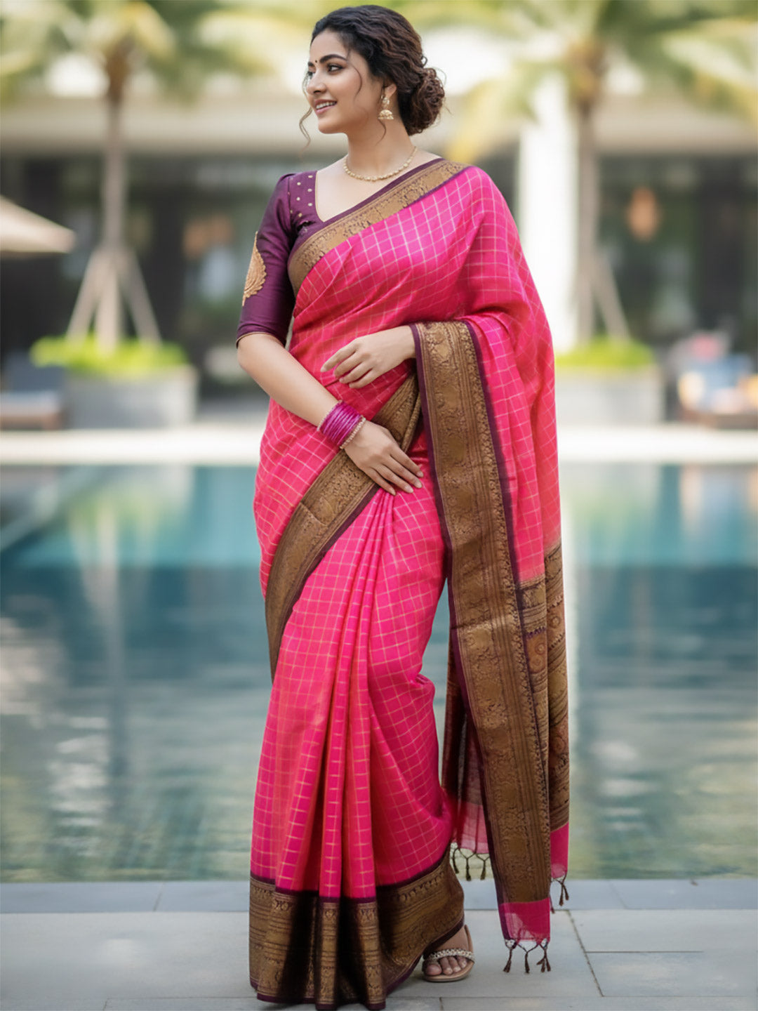 Urban Pallu Woven Design Silk Blend Traditional Saree